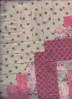 $Log Cabin pink Fields and Furrows Quilt, 4 corner junction.jpg