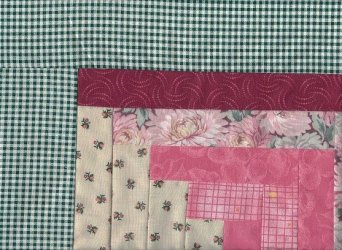 $Log Cabin pink Fields and Furrows Quilt, upper left corner.jpg