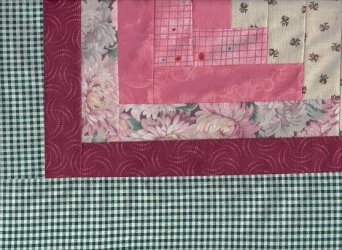 $Log Cabin pink Fields and Furrows Quilt, lower left corner.jpg