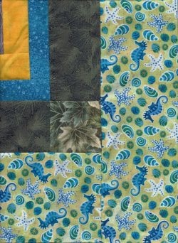 $Frogman And seahorse Special Service Quilt1 inner border and green sash 05.16.2012.jpg