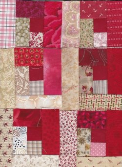 $Cherry Chocolate Furrows Quilt Red starts1.jpg