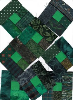 $Green Log Cabin squares, 5 piece stage4.jpg