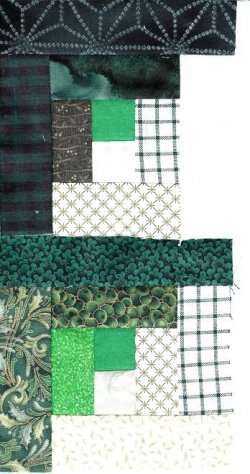 $Green Log Cabin squares, 9 piece stage5.jpg