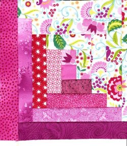 $Pink Flowrs of Spring Log Cabin blocks1.jpg