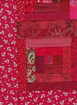 $14 Red Sky at Night, Happy Delight Log Cabin quilt, border.jpg