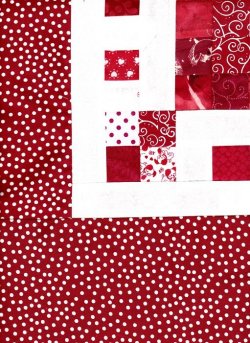 $Red Postage Stamp Ladder Border Quilt top 48x58iinches18.jpg